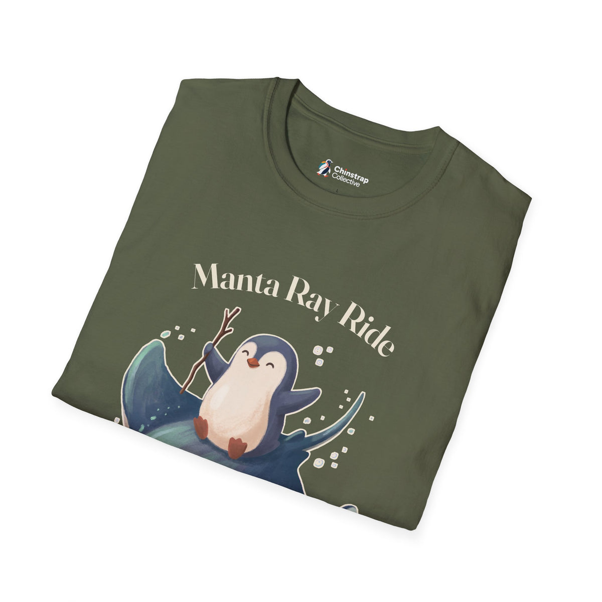 Manta Ray Meeting T-Shirt, Storybook Flat Style, Lightweight Fabric