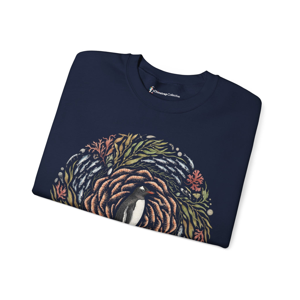 Penguin Wreath Sweatshirt, Ink and Watercolour Style, Cotton Blend