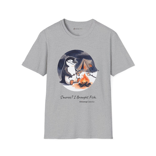 Campfire Fish T-Shirt, Watercolour and Ink Style, Lightweight Fabric