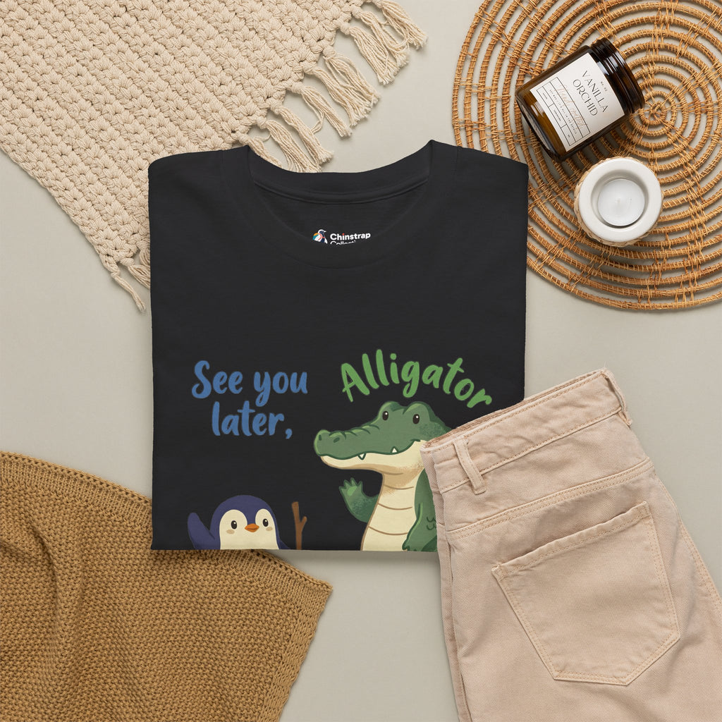 The Later, Gator T-shirt in Black, folded
