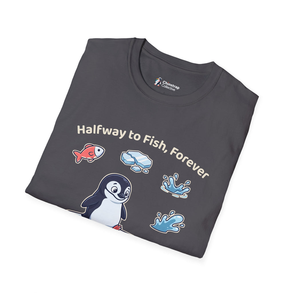 The Halfway to Fish T-shirt in Charcoal, folded
