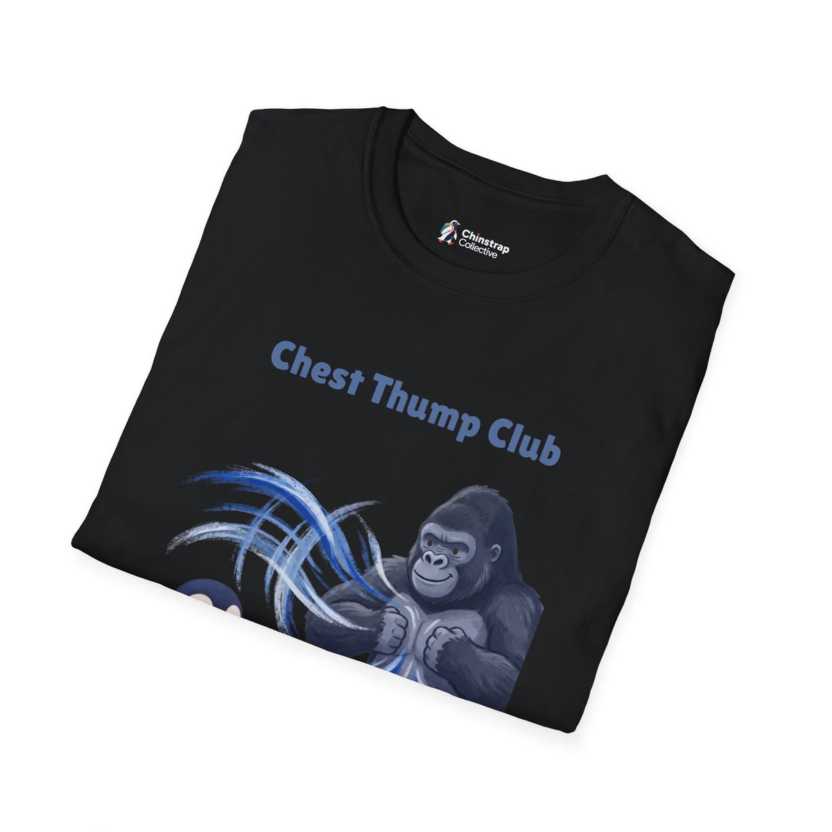 The Chest Thump Club T-shirt in Black, folded