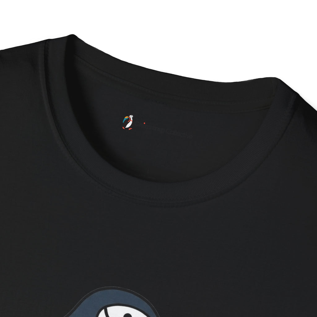 The Chinstrap Collective neck label on the Ultimate Disc Chinstrap T-shirt in Black