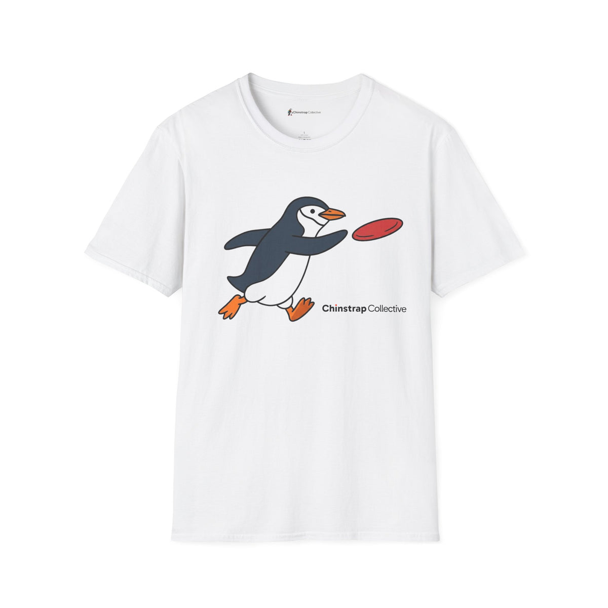 Ultimate Disc Chinstrap penguin T-shirt in White