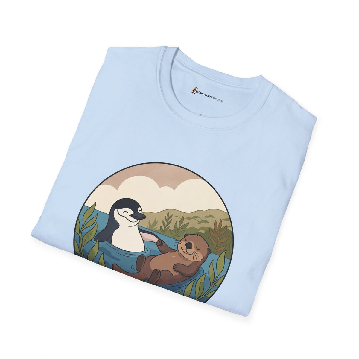 Otterly Chill T-Shirt, Storybook Flat Style, Lightweight Fabric