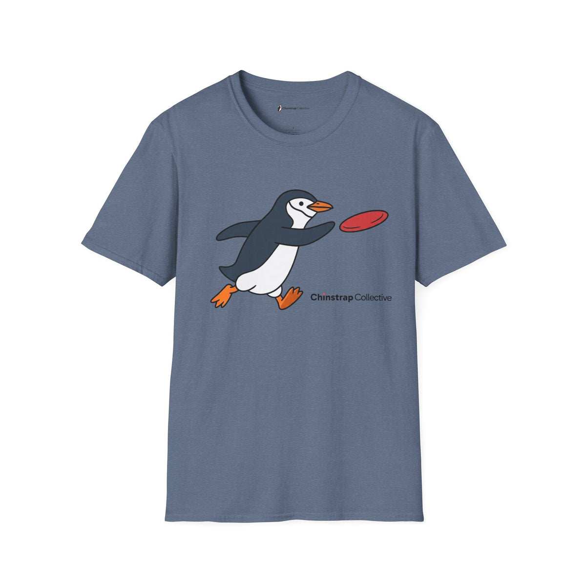 Ultimate Disc Chinstrap penguin T-shirt in Heather Indigo