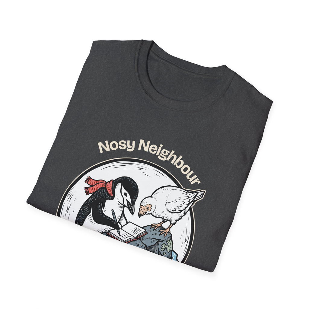 Nosy Neighbour T-Shirt, Field Linocut Style, Lightweight Fabric