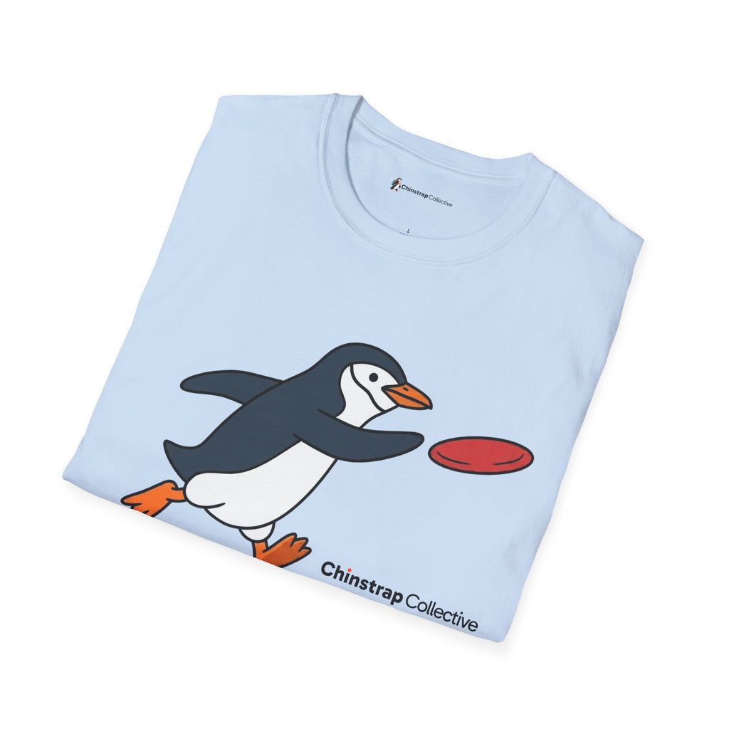The Ultimate Disc Chinstrap T-shirt in Light Blue, folded