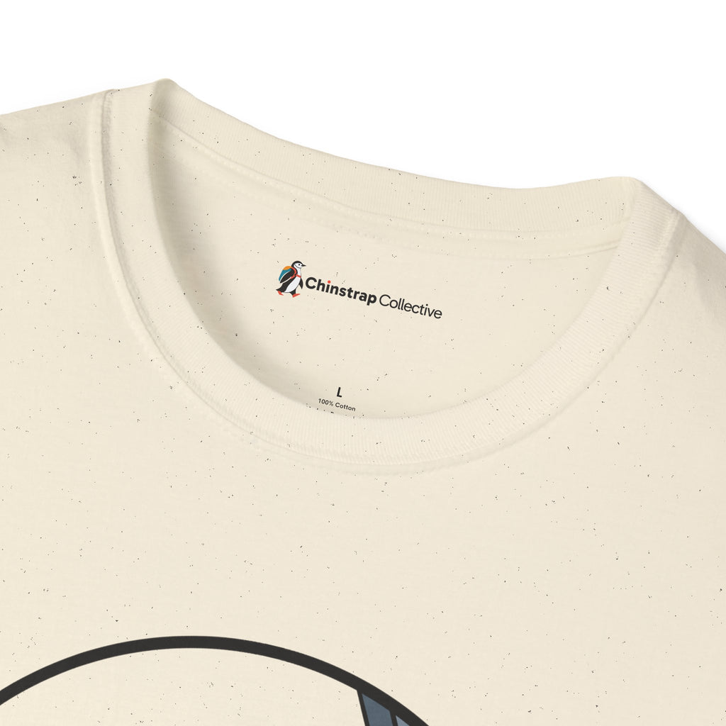 The Chinstrap Collective neck label on the Priority Belly Slide T-shirt in Natural