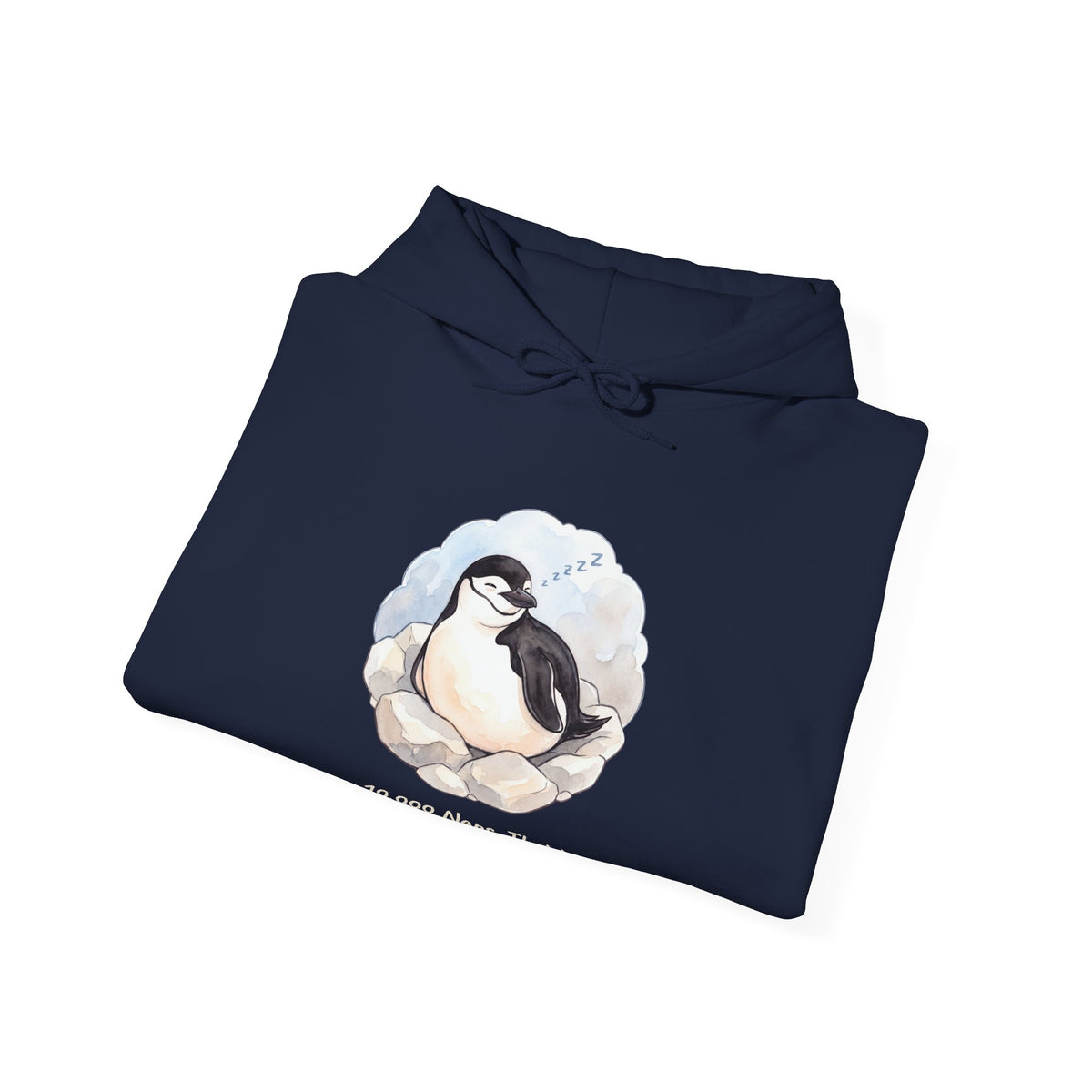 The Professional Napper hoodie in Navy, folded
