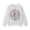 Penguin Wreath Sweatshirt, Ink and Watercolour Style, Cotton Blend