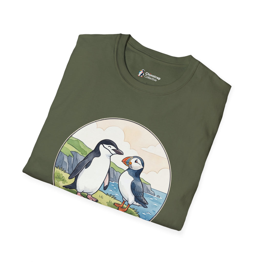 The Beak Buddies T-shirt in Military Green, folded