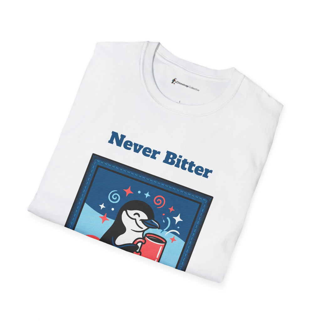 The Never Bitter T-shirt in White, folded