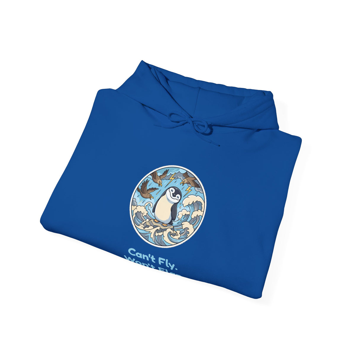 The Unflappable hoodie in Royal, folded