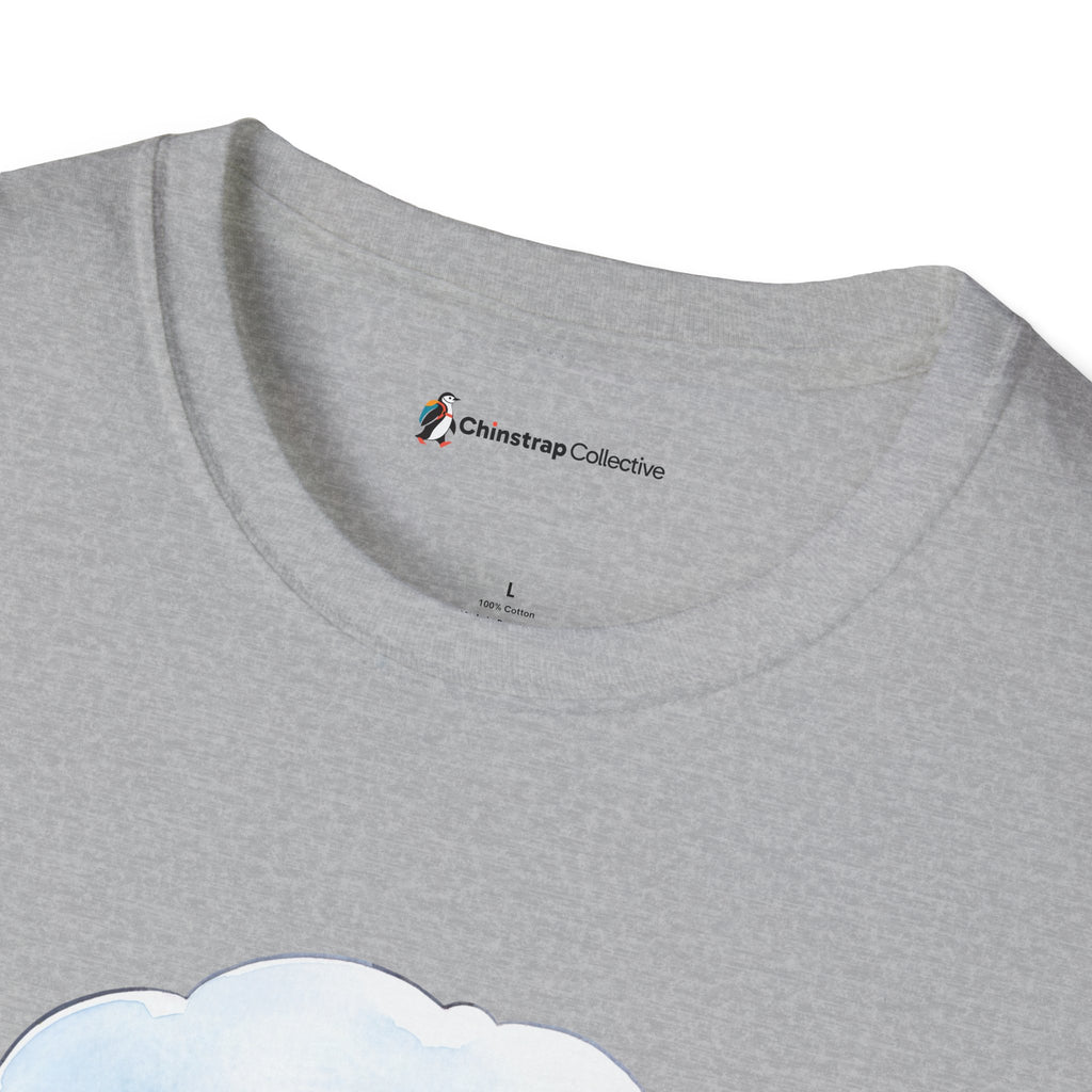 The Chinstrap Collective neck label on the Professional Napper T-shirt in Sport Grey
