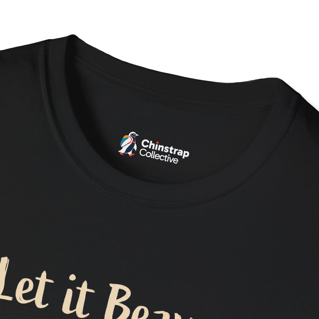 The Chinstrap Collective neck label on the Let It Beaver T-shirt in Black