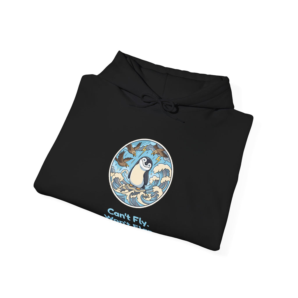 The Unflappable hoodie in Black, folded