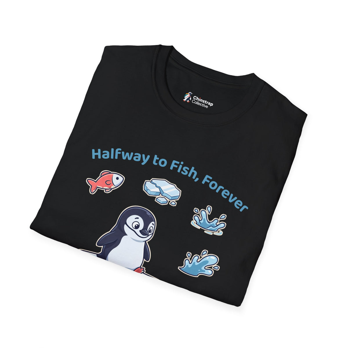 The Halfway to Fish T-shirt in Black, folded
