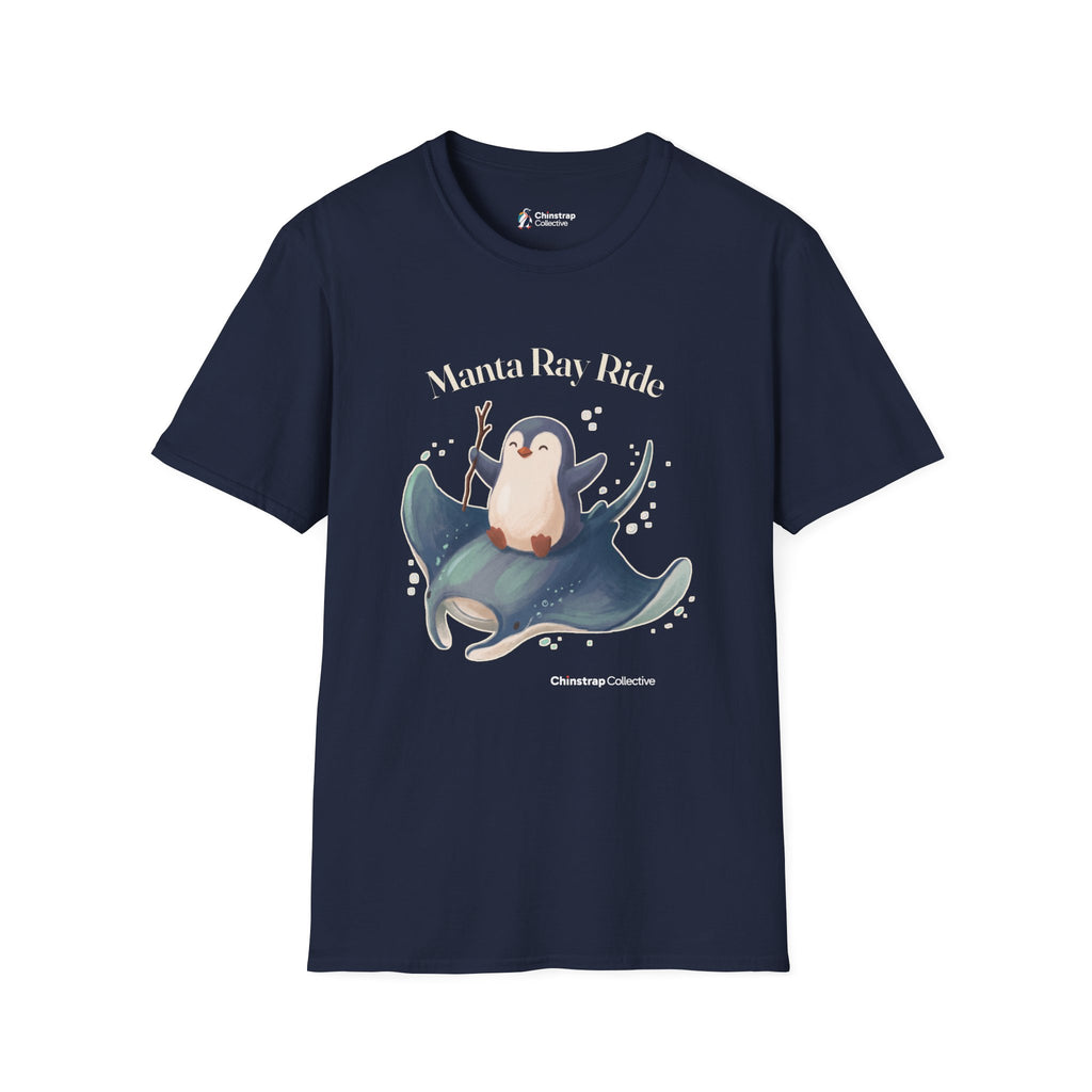 Manta Ray Meeting T-Shirt, Storybook Flat Style, Lightweight Fabric