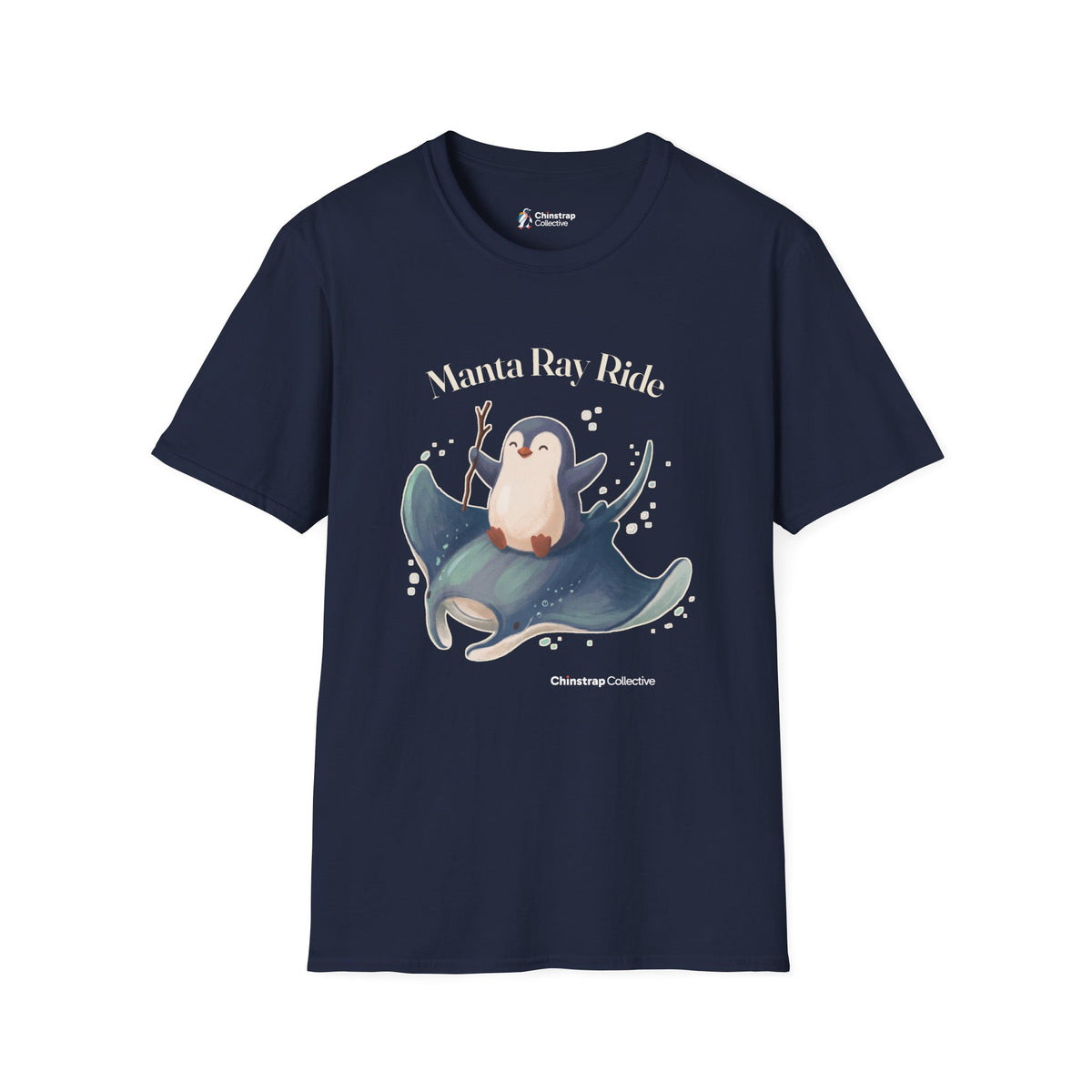 Manta Ray Meeting T-Shirt, Storybook Flat Style, Lightweight Fabric