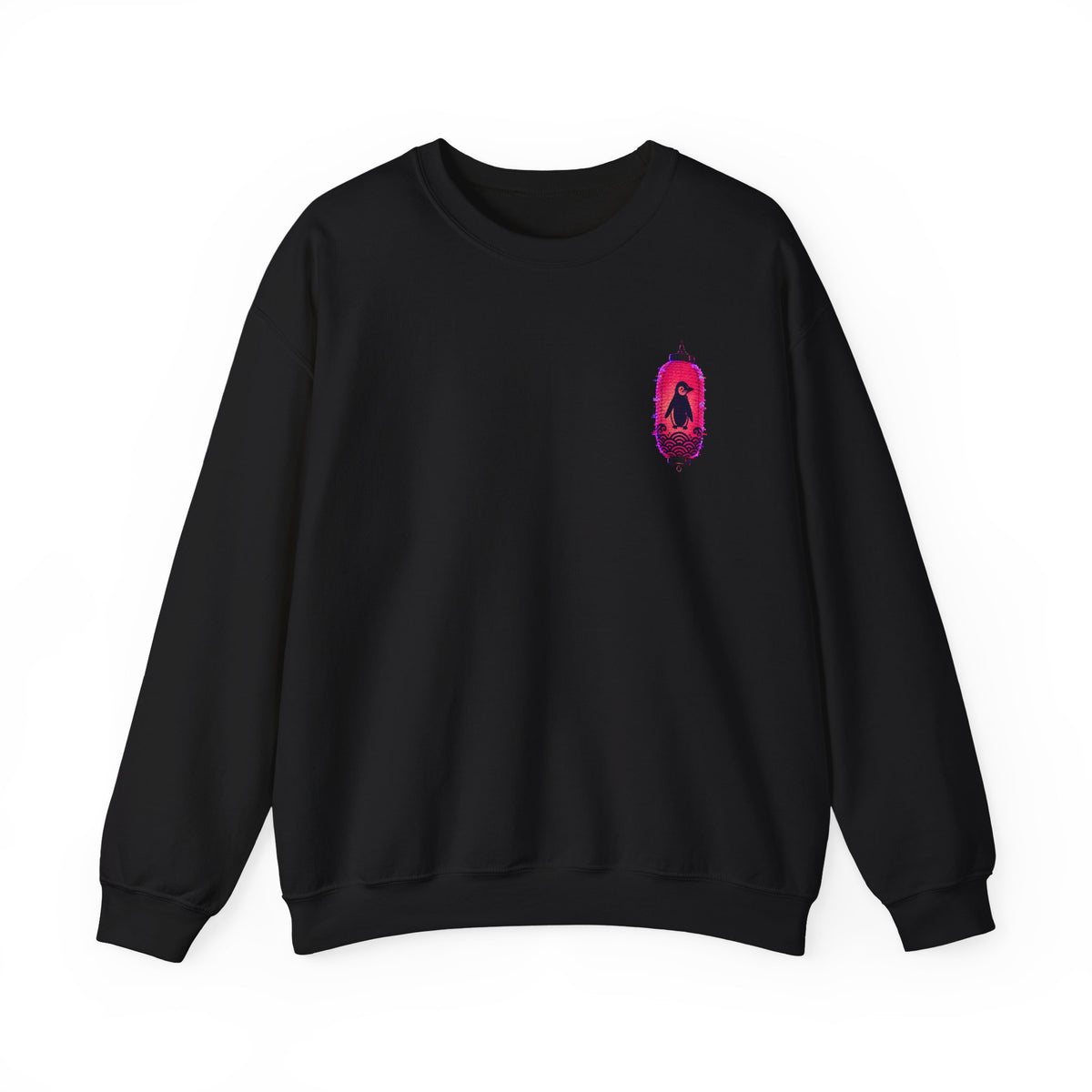Neon Sushi Bar penguin sweatshirt in Black