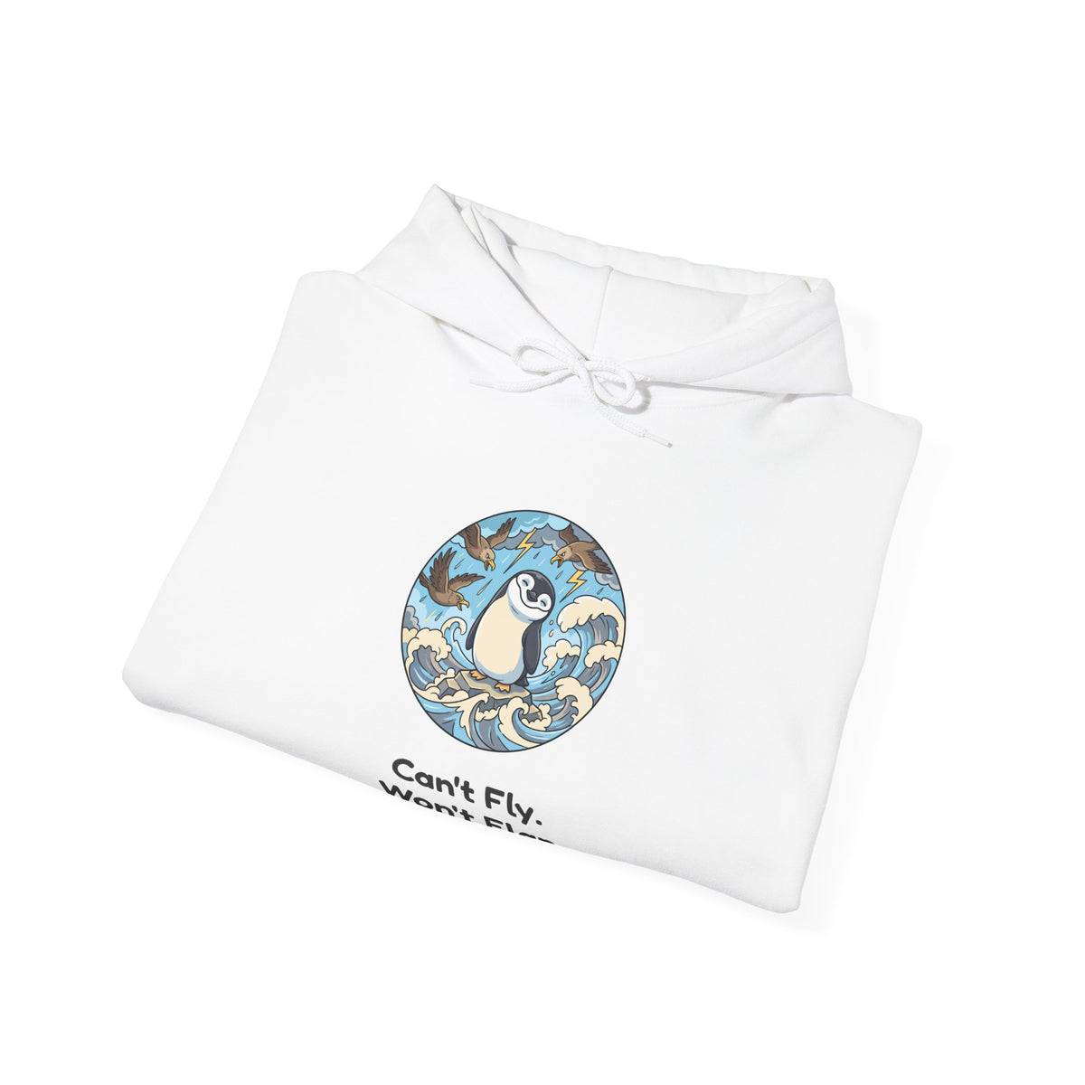 The Unflappable hoodie in White, folded