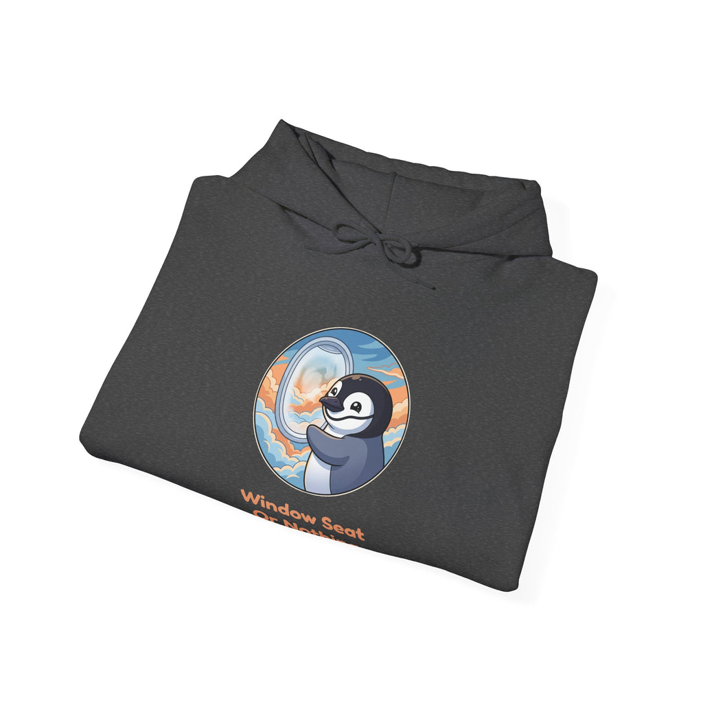 The Window Seat hoodie in Dark Heather, folded