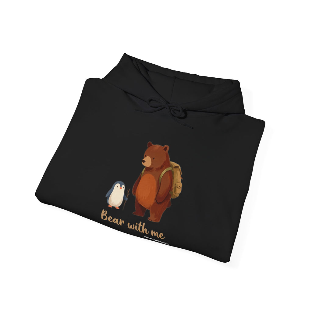 The Bear With Me hoodie in Black, folded