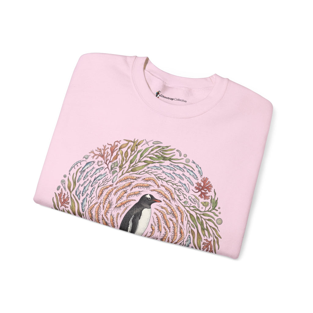 Penguin Wreath Sweatshirt, Ink and Watercolour Style, Cotton Blend