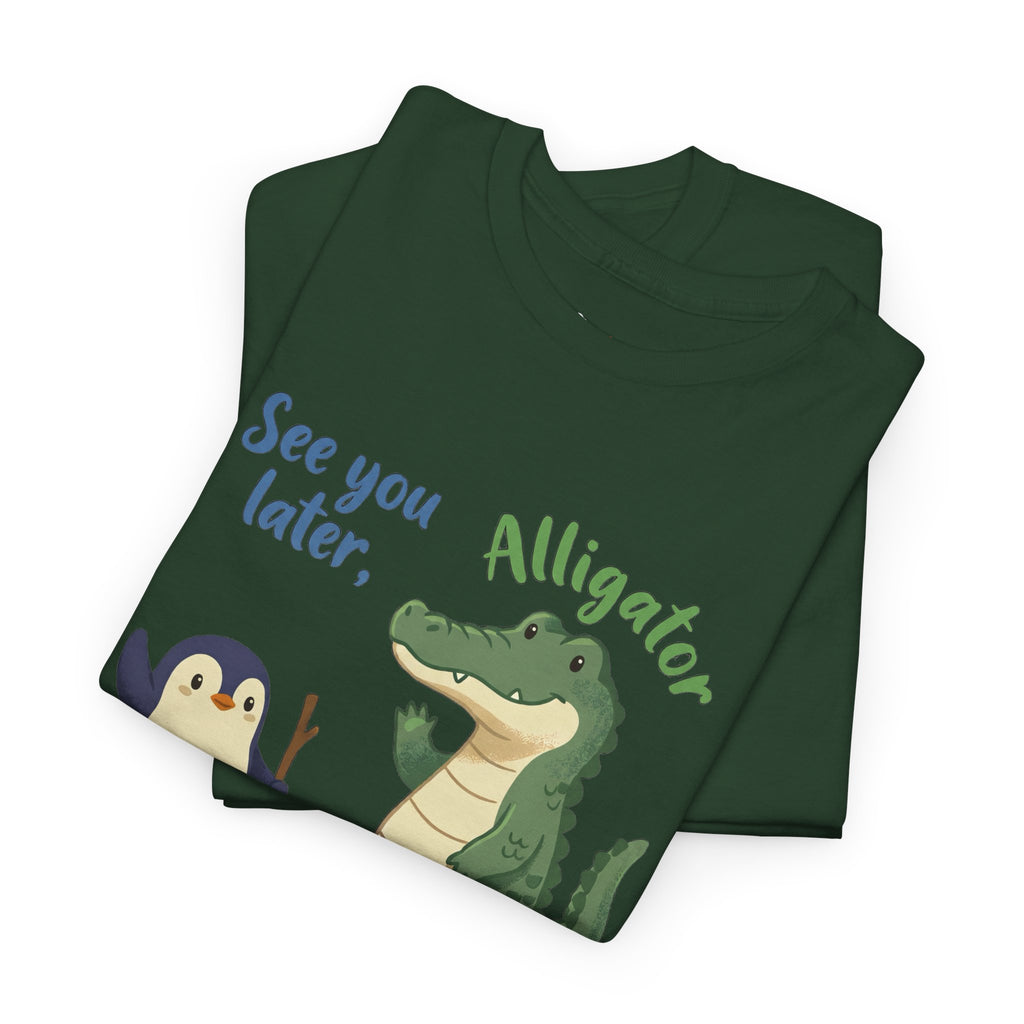 The Later, Gator T-shirt in Forest Green, folded