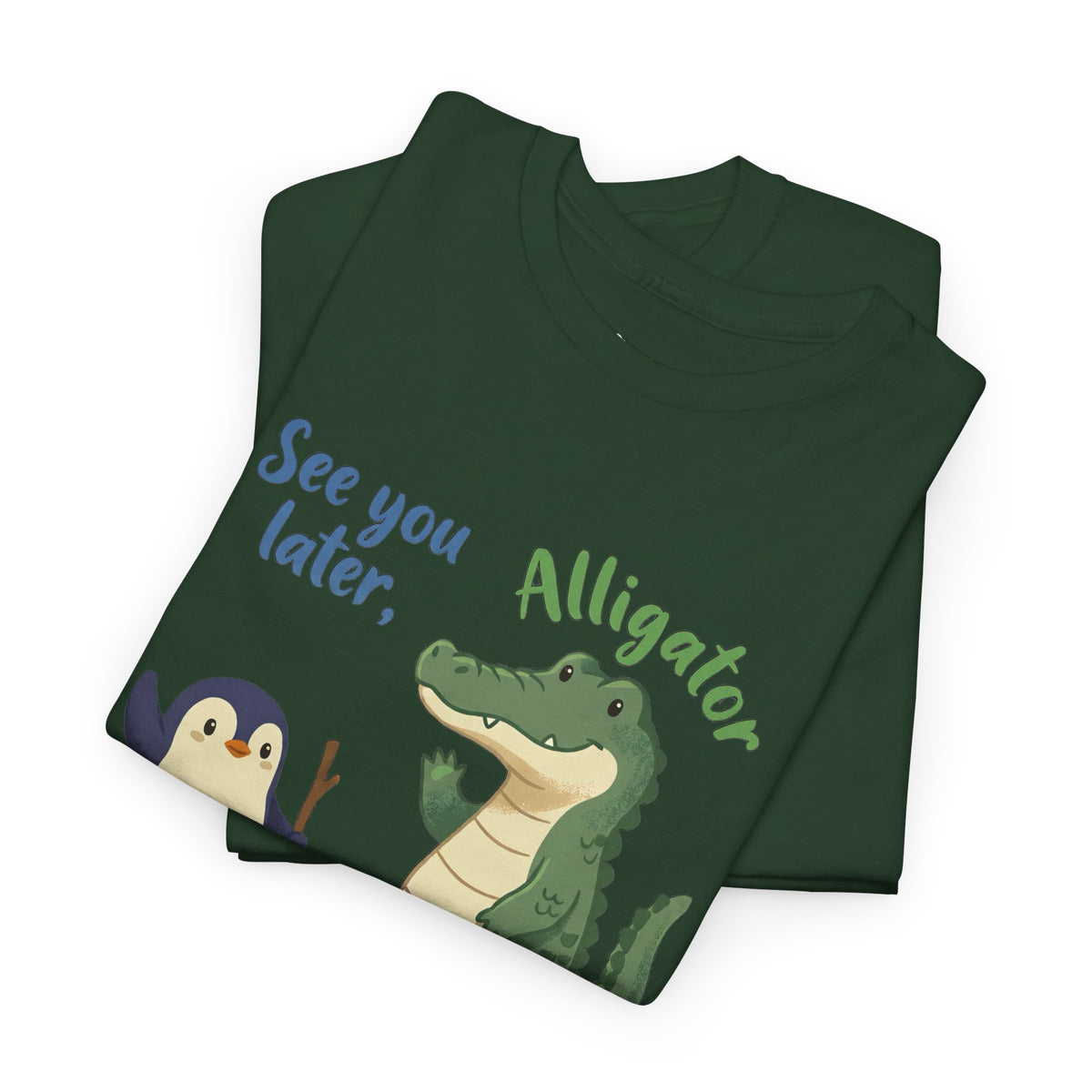 The Later, Gator T-shirt in Forest Green, folded