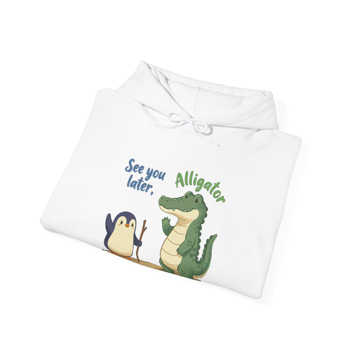 The Later, Gator hoodie in White, folded