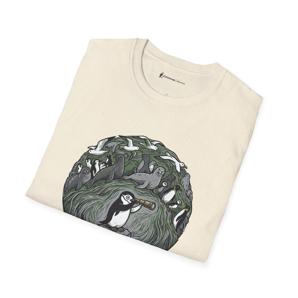 Too Many Neighbours T-Shirt, Field Linocut Style, Lightweight Fabric