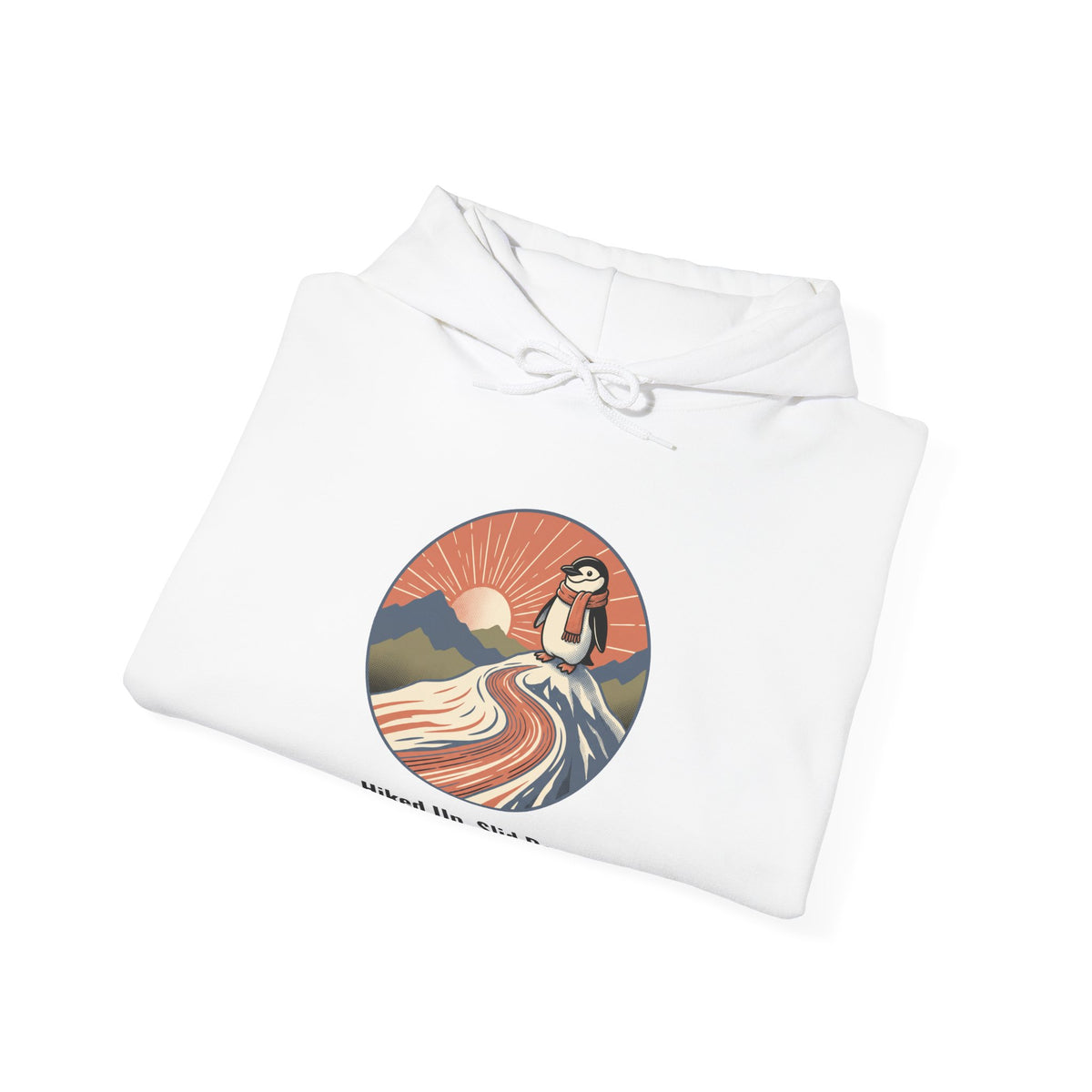 The Hiked Up hoodie in White, folded