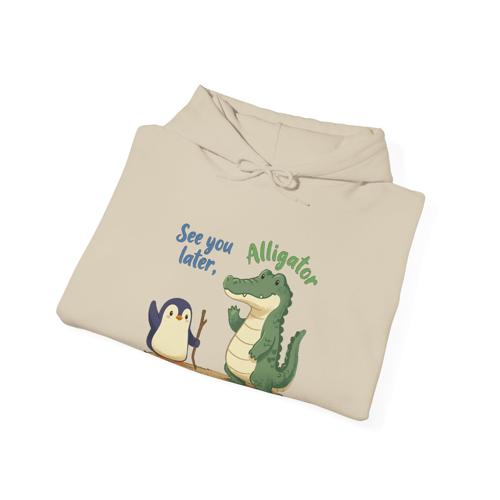 The Later, Gator hoodie in Sand, folded