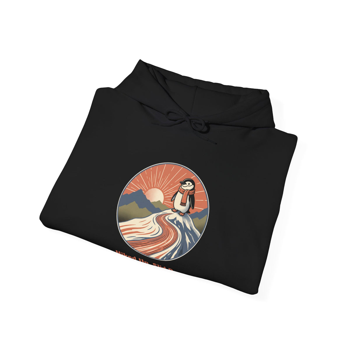 The Hiked Up hoodie in Black, folded