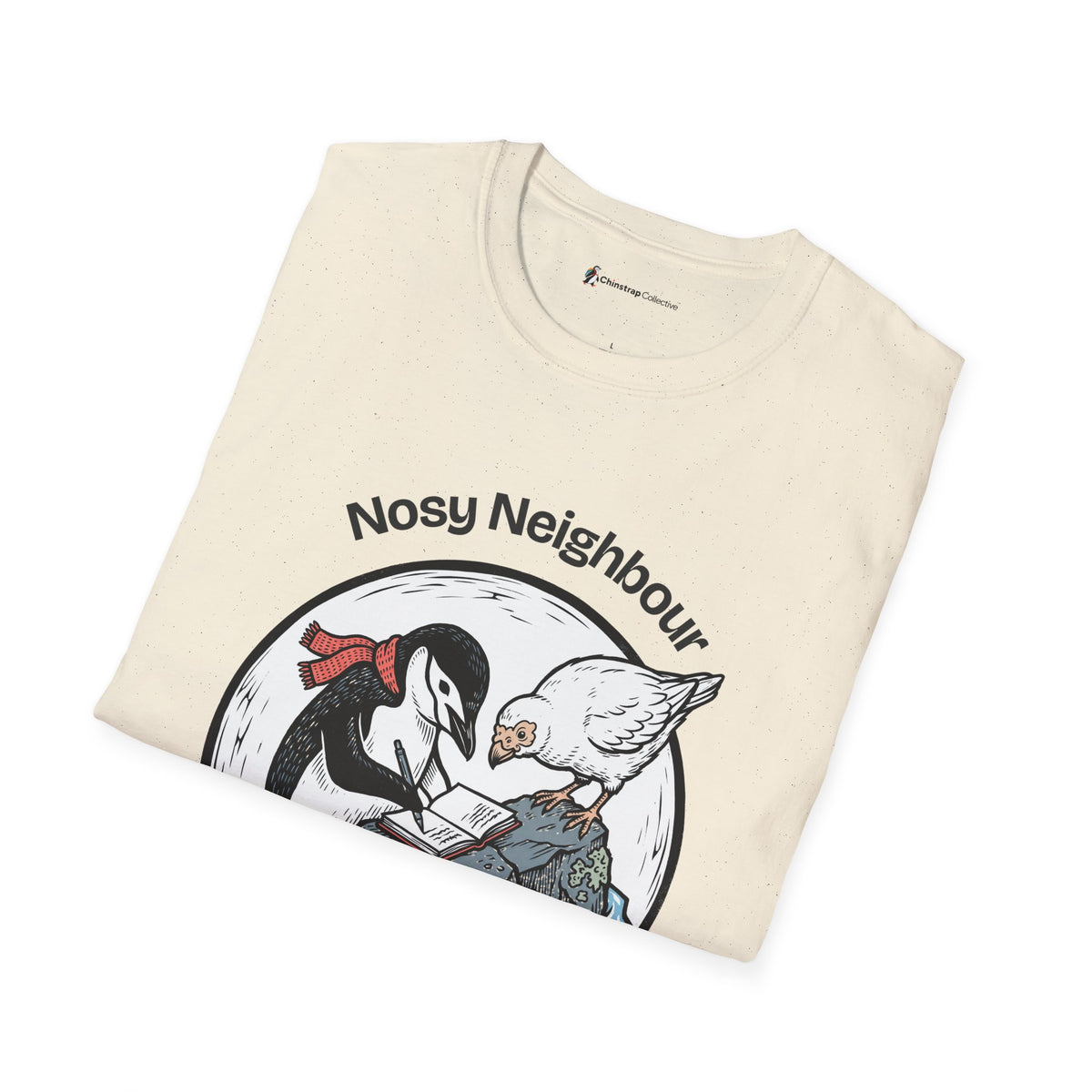 Nosy Neighbour T-Shirt, Field Linocut Style, Lightweight Fabric