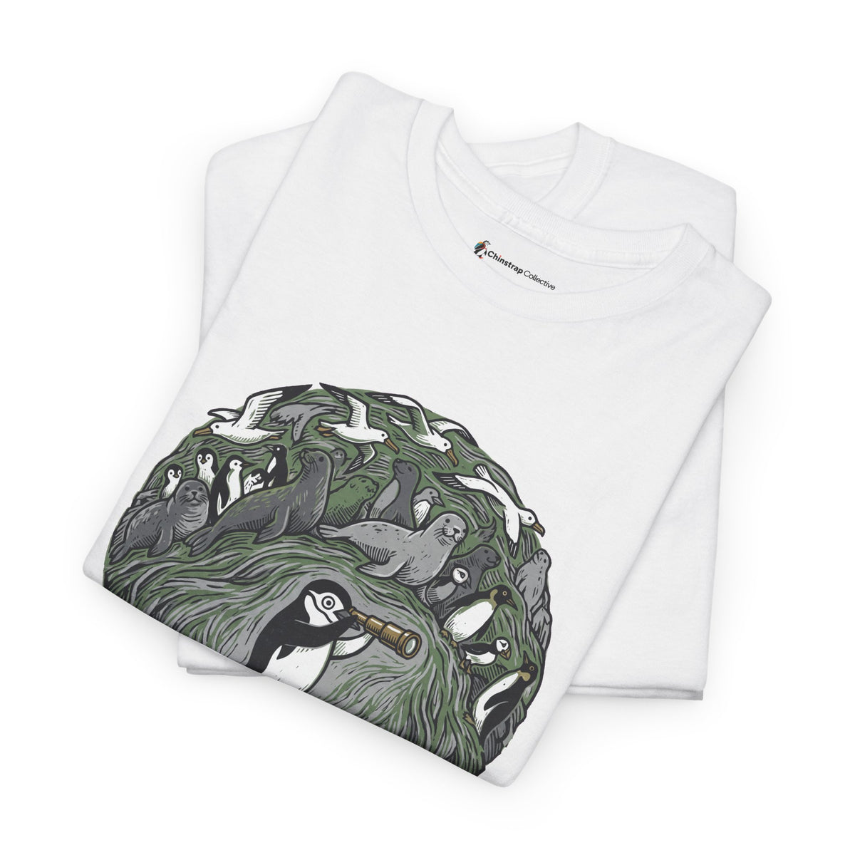 The Too Many Neighbours T-shirt in White, folded