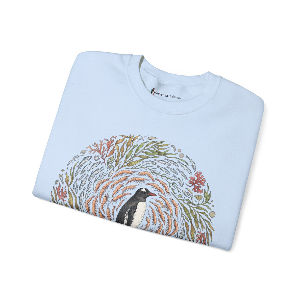 Penguin Wreath Sweatshirt, Ink and Watercolour Style, Cotton Blend