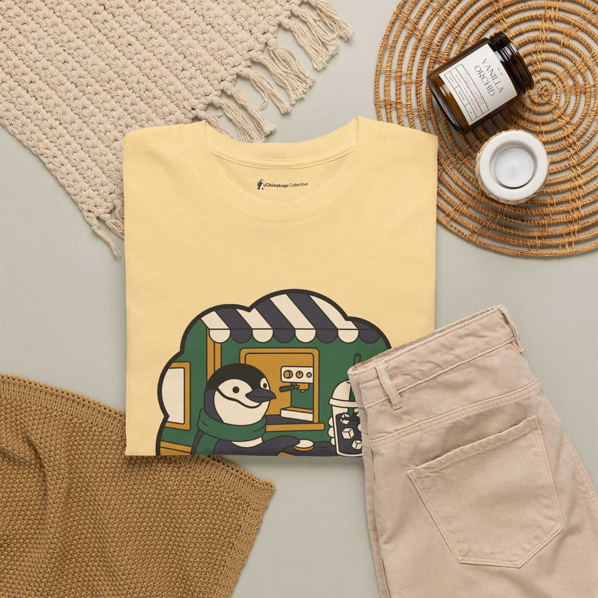 The The Usual T-shirt in Yellow Haze, folded