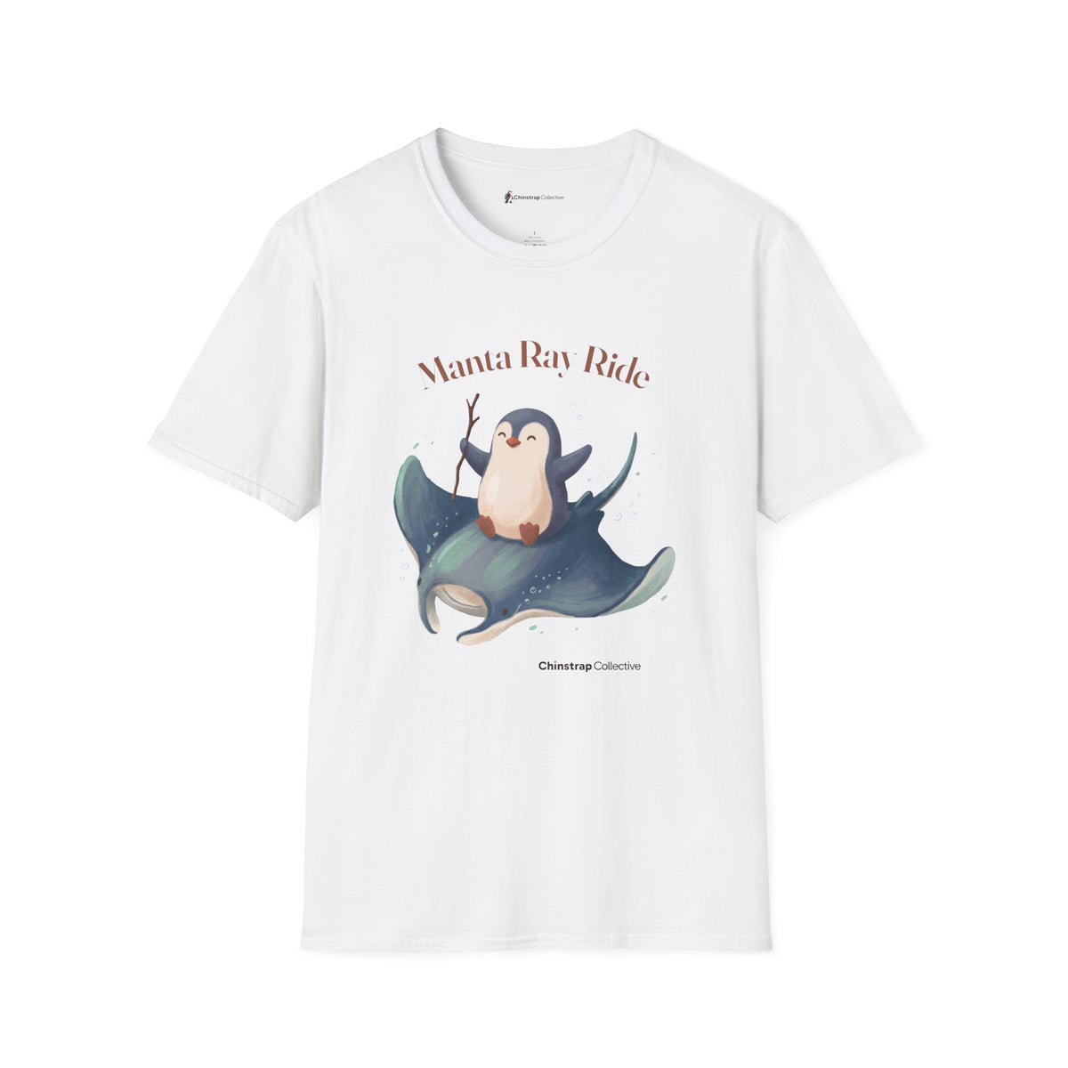 Manta Ray Meeting T-Shirt, Storybook Flat Style, Lightweight Fabric