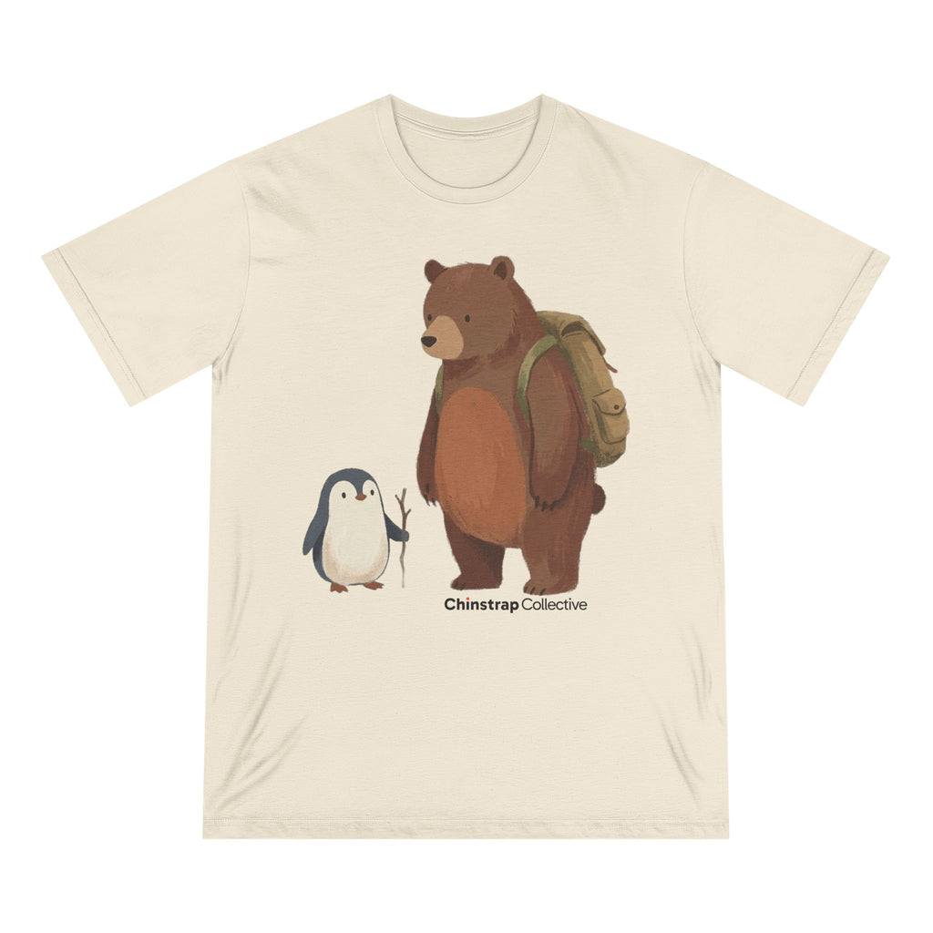 Bear and Penguin Hike penguin T-shirt in Natural
