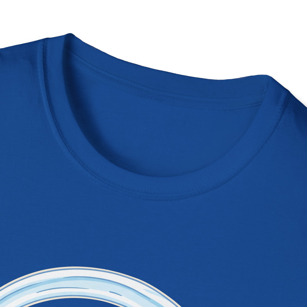 The Chinstrap Collective neck label on the Asymptotically Perfect T-shirt in Royal