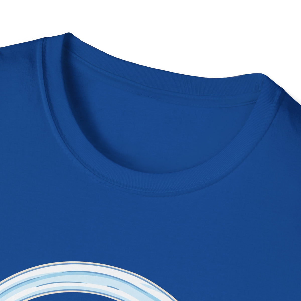 The Chinstrap Collective neck label on the Asymptotically Perfect T-shirt in Royal