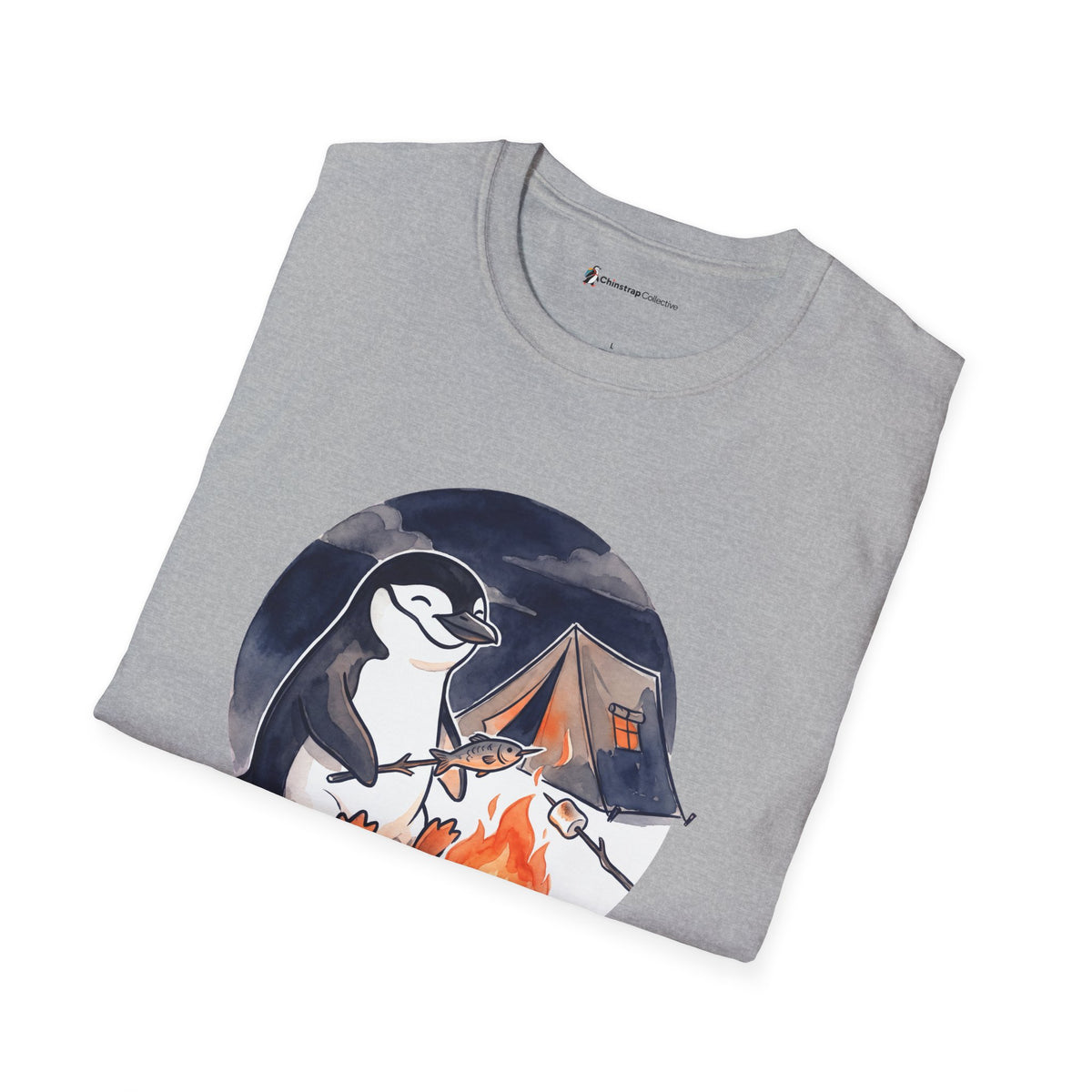 Campfire Fish T-Shirt, Watercolour and Ink Style, Lightweight Fabric