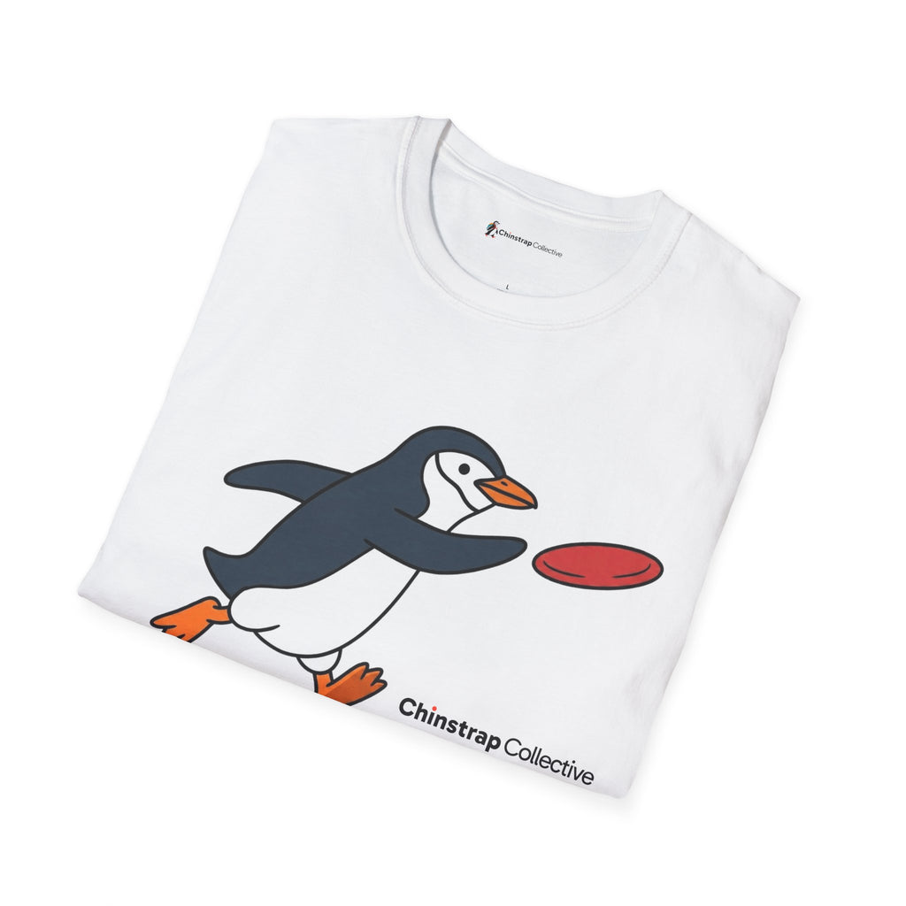 The Ultimate Disc Chinstrap T-shirt in White, folded