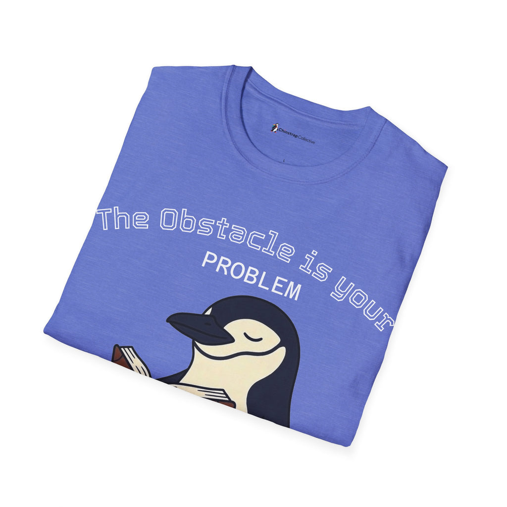 The Penguin Wisdom T-shirt in Heather Royal, folded