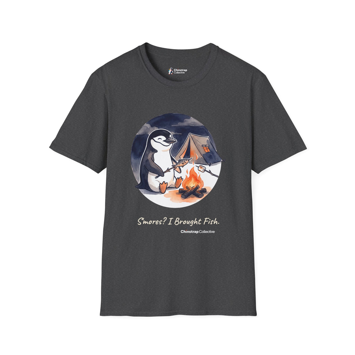 Campfire Fish T-Shirt, Watercolour and Ink Style, Lightweight Fabric