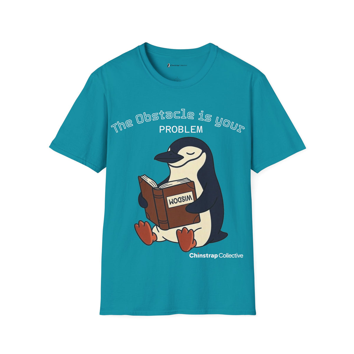 Penguin Wisdom penguin T-shirt in Tropical Blue