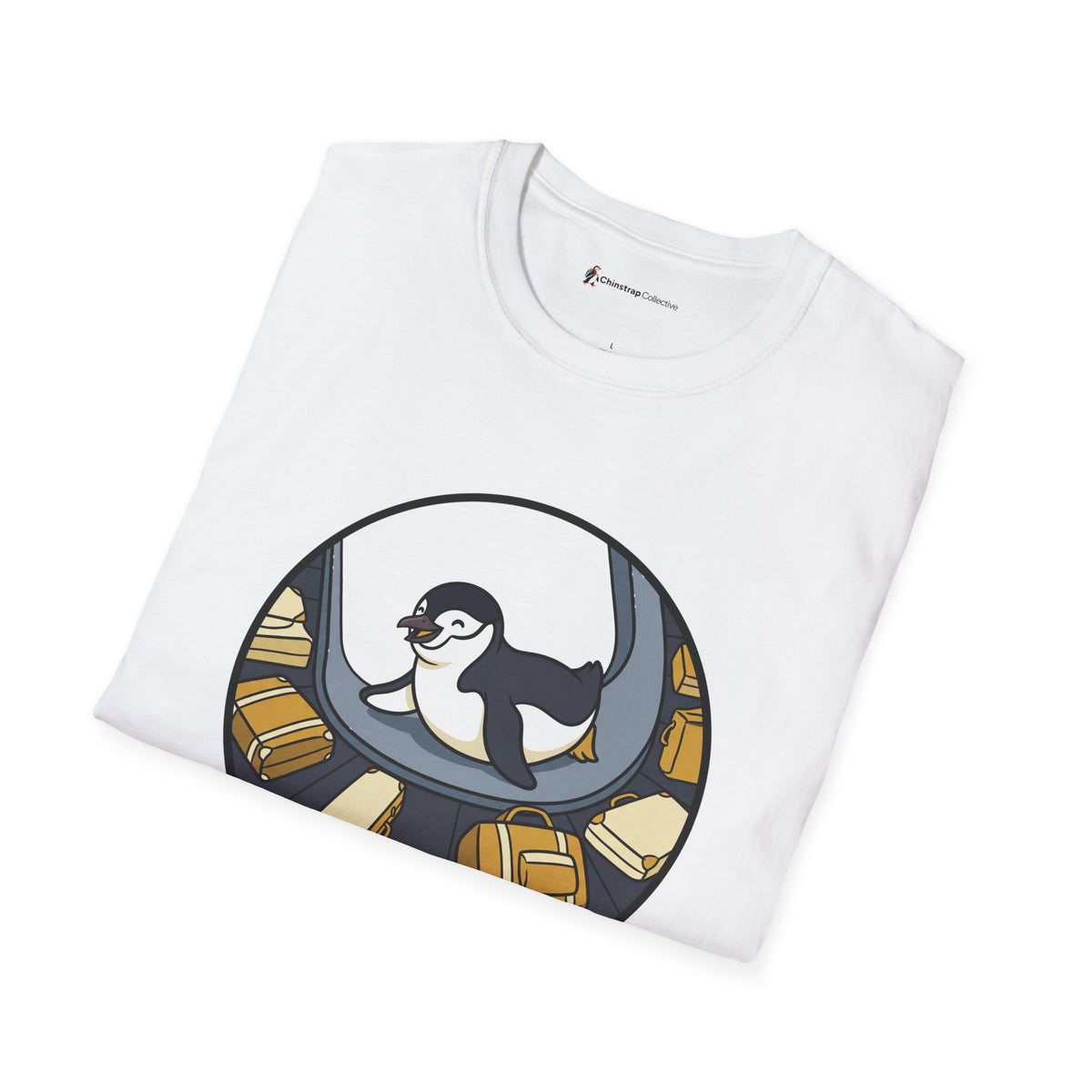 The Priority Belly Slide T-shirt in White, folded